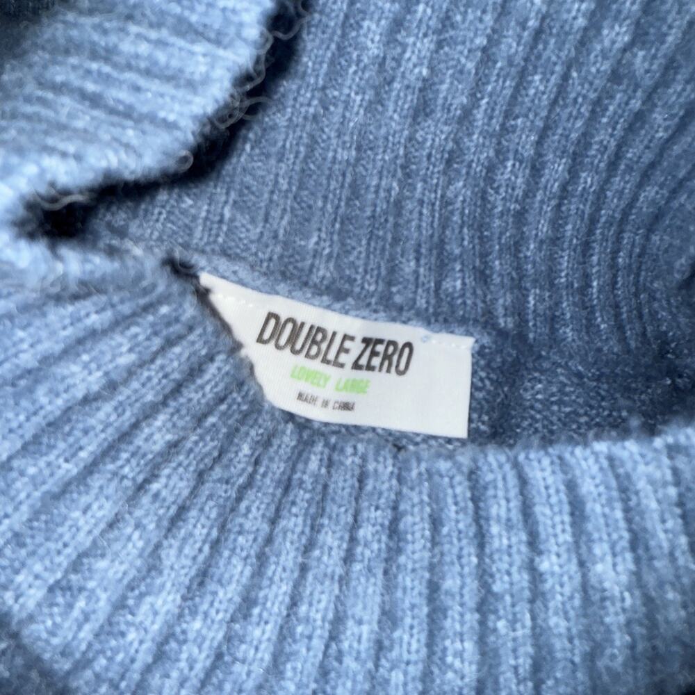 Double Zero Blue Turtleneck Sweater Dress Women’s Size Large Cozy Knit - Picture 6 of 7